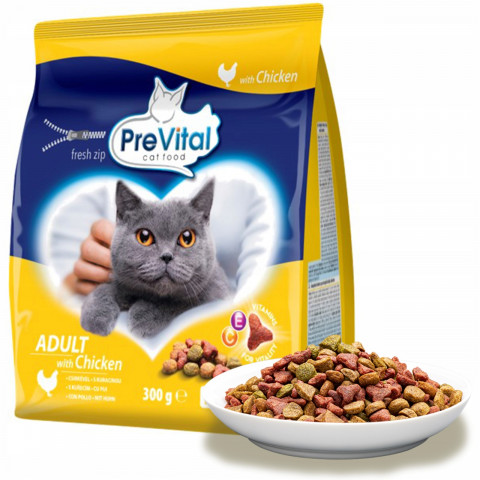 PREVITAL Adult Chicken - suché krmivo pro kočky - 300g - Fotogalerie 2