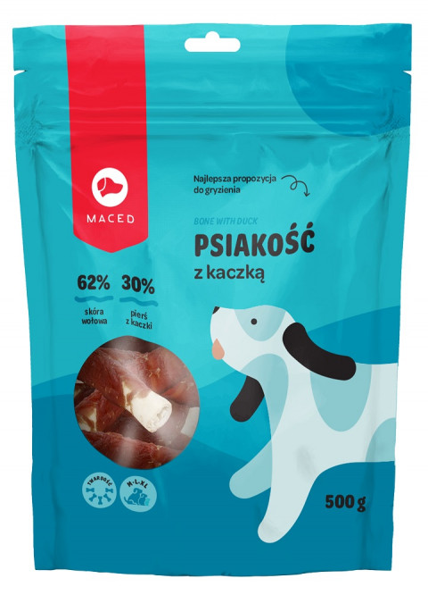 MACED Duck wrapped thicker rawhide stick - žvýkačka pro psy - 500g - Fotogalerie 1
