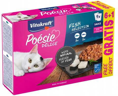 VITAKRAFT Poésie Delice Fish selection - mokré krmivo pro kočky - 6 + 1 x 85g - Fotogalerie 1