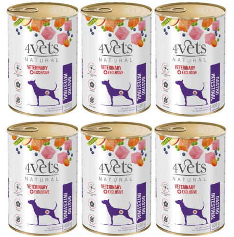 4VETS Natural Gastro Intestinal Dog - mokré krmivo pro psy - 6x400g - Fotogalerie 1