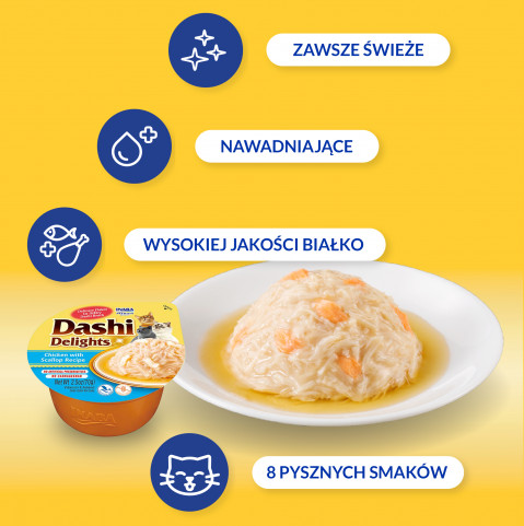 INABA Dashi Delights Chicken with scallop in broth - pamlsek pro kočky - 70g - Fotogalerie 7