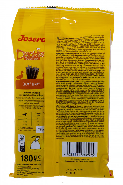 JOSERA Denties Duck with carrot - pochoutka pro psy - 180g - Fotogalerie 3