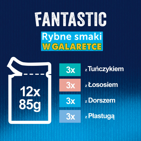 Felix Fantastické rybí příchutě v želé s tuňákem, lososem, treskou a platýsem - (12x 85g) - Fotogalerie 7
