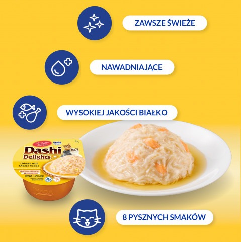 INABA Dashi Delights Chicken with cheese in broth - pamlsek pro kočky - 70g - Fotogalerie 7