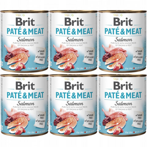 BRIT Paté & Meat Salmon - mokré krmivo pro psy - 6x800g - Fotogalerie 1