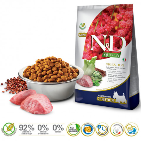 FARMINA N&D N&D Quinoa Digestion Lamb Mini Adult - Suché krmivo pro psy - 800g - Fotogalerie 2
