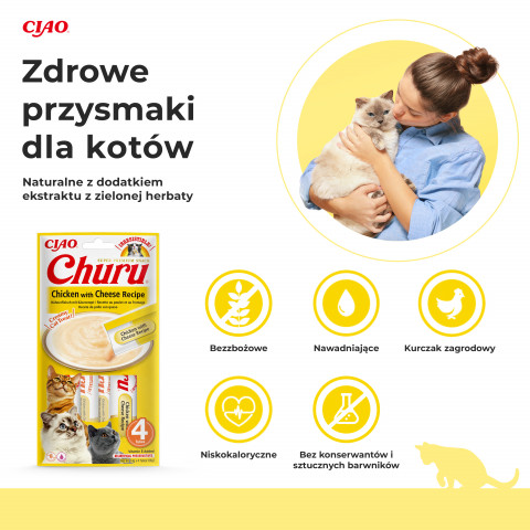 INABA Churu Kuře se sýrem - pamlsek pro kočky - 4x14 g - Fotogalerie 7