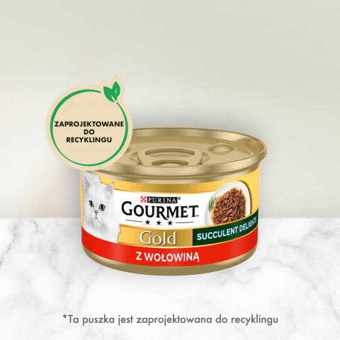 PURINA Gourmet Gold Succulent Delights Beef - mokré krmivo pro kočky - 85g - Fotogalerie 5