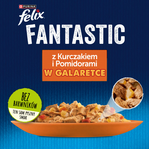 Felix Fanstastic kuře, rajče - vlhké krmivo pro kočky - 85 g - Fotogalerie 2