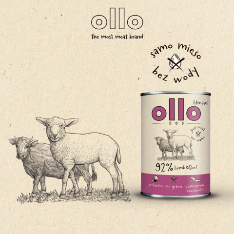 OLLO Umami Lamb and beef - vlhké krmivo pro psy - 850g - Fotogalerie 5