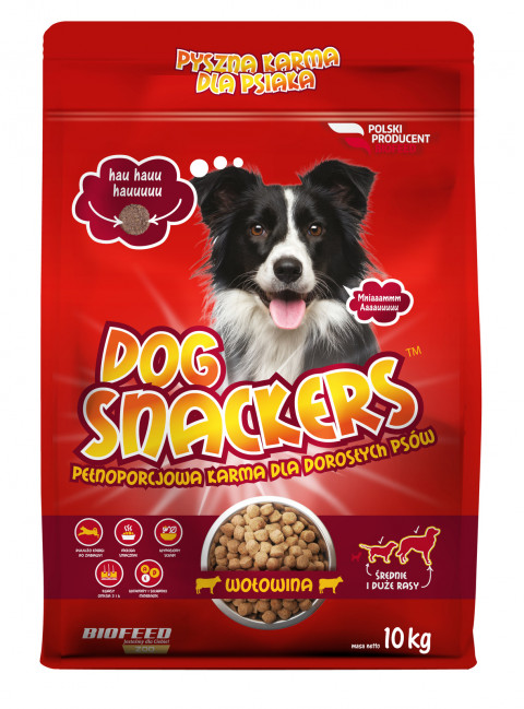 BIOFEED Dog Snackers Adult medium & large Beef - suché krmivo pro psy - 10kg - Fotogalerie 1