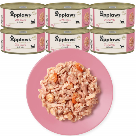 APPLAWS Tuna fillet with prawn in broth - mokré krmivo pro kočky - 2x(6x156g) - Fotogalerie 4