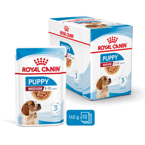 ROYAL CANIN SHN Medium Puppy in sauce - mokré krmivo pro štěňata - 10x140g - Fotogalerie 5