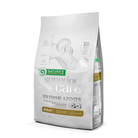 NATURE'S PROTECTION Superior Care White Dogs Adult Small Lamb bez obilovin - suché krmivo pro psy - 1,5 kg - Fotogalerie 1