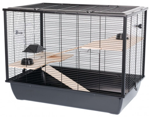 INTER-ZOO Hugo Wood black - klec pro hlodavce - 78 x 48 x 58cm - Fotogalerie 1