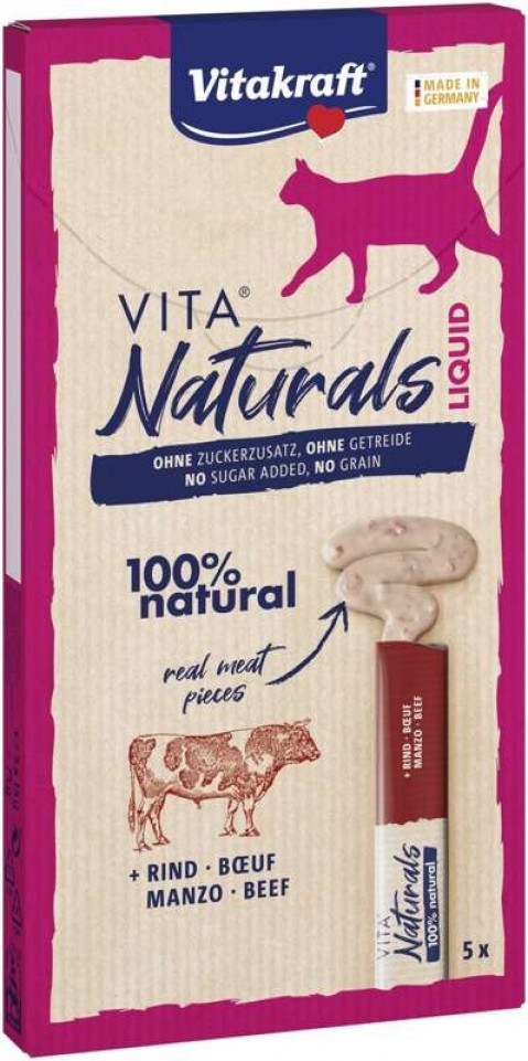 VITAKRAFT VITA NATURALS Tekuté hovězí maso - pamlsek pro kočky - 5x15 g - Fotogalerie 1