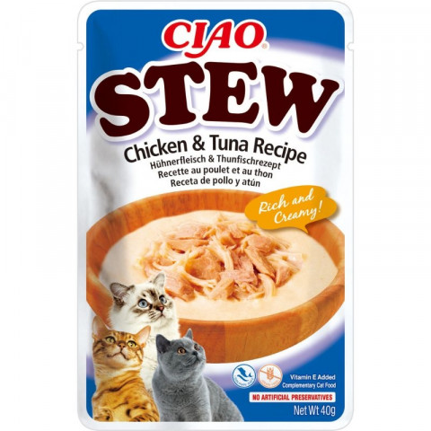 INABA Ciao Stew Chicken & Tuna - pamlsek pro kočky - 40g - Fotogalerie 1