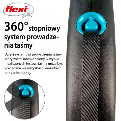 Flexi Automatické vodítko Black Design S 5 m, Modrá - Fotogalerie 5