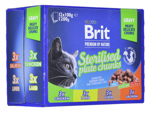 BRIT Premium Cat Sterilised Plate - mokré krmivo pro kočky - 12x100g - Fotogalerie 2
