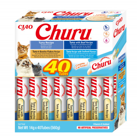INABA Churu Variety box Tuna with seafood - pamlsek pro kočky - 40 x 14g - Fotogalerie 1