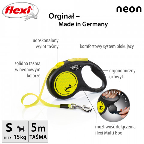 Flexi New NEON 5 m Černá, Žlutá Pes Zatahovací vodítko - Fotogalerie 7