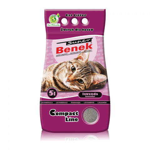 Certech Super Benek Compact Levandule - Hrudkující stelivo pro kočky 5 l - Fotogalerie 1
