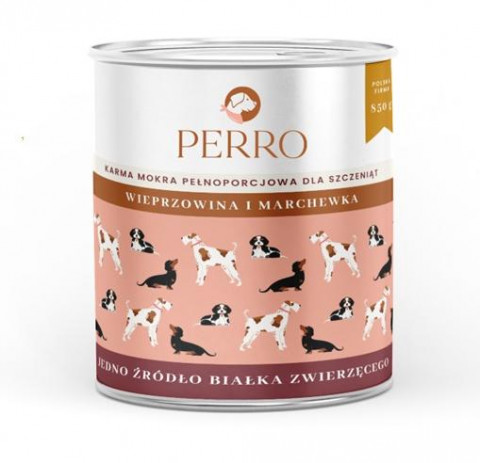 PERRO Junior Pork with carrot - mokré krmivo pro psy - 850g - Fotogalerie 1