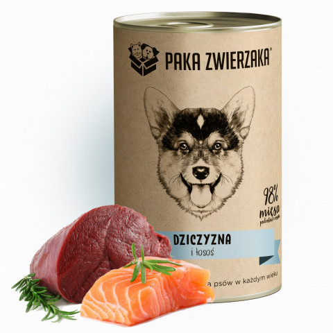 PAKA ZWIERZAKA Game and salmon - vlhké krmivo pro psy - 400g - Fotogalerie 2