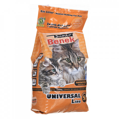 SUPER BENEK UNIVERSAL Kočičí stelivo Bentonitová drť Přírodní 5 l - Fotogalerie 1