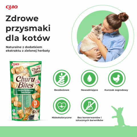 INABA Churu Bites Tuňák s kuřecím masem - pamlsek pro kočky - 3x10 g - Fotogalerie 7