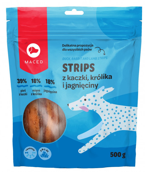 MACED Duck, rabbit and lamb strips - pochoutka pro psy - 500g - Fotogalerie 1