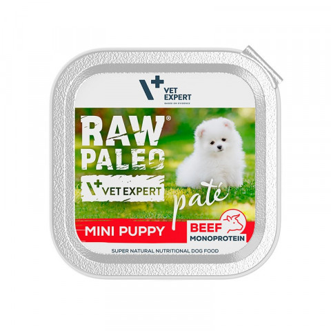 RAW PALEO Pate Mini Puppy Beef - mokré krmivo pro štěňata - 150g - Fotogalerie 1