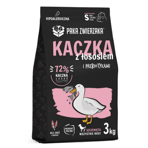 PAKA ZWIERZAKA Puppy Duck with salmon S - suché krmivo pro psy - 3kg - Fotogalerie 1