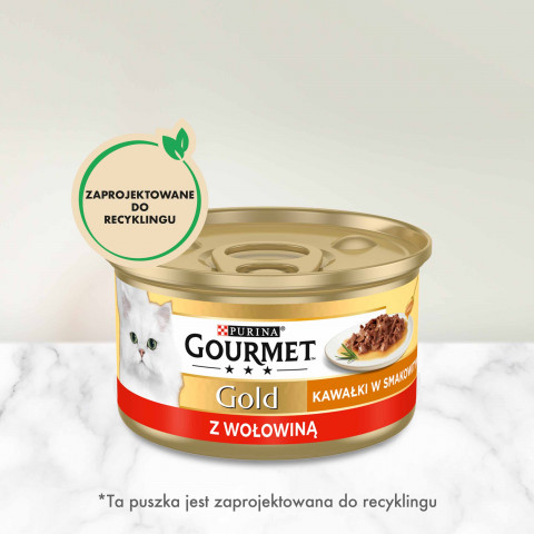 GOURMET Gold Sauce Delight Hovězí - mokré krmivo pro kočky - 85 g - Fotogalerie 9
