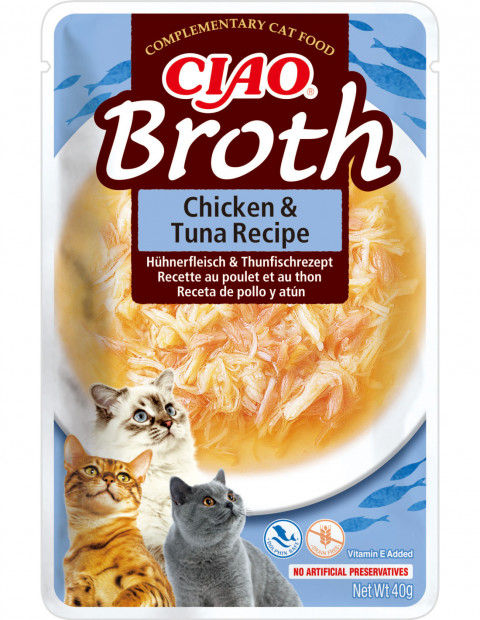 INABA Ciao Broth Chicken & Tuna - pamlsek pro kočky - 40g - Fotogalerie 1