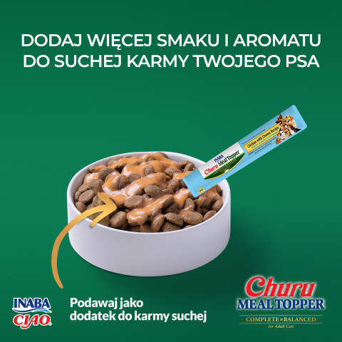 INABA Churu Meal Topper Chicken with cheese - pamlsek pro psa - 4 x 14g - Fotogalerie 6