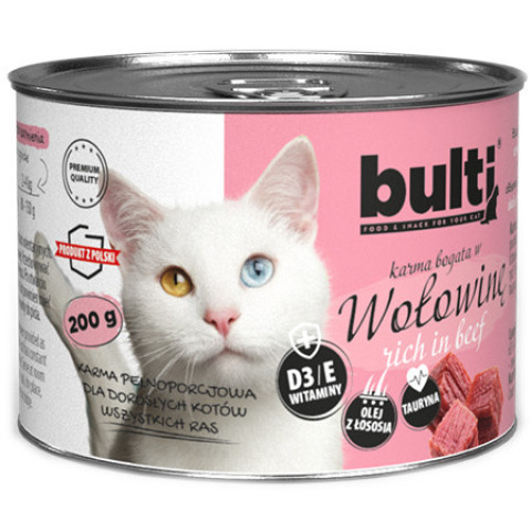 BULTI Mielonka MIX 5 příchutí - vlhké krmivo pro kočky - 30x200g - Fotogalerie 3
