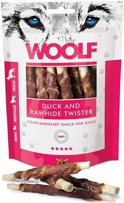 WOOLF Duck rawhide twister - pamlsek pro psy - 100g - Fotogalerie 1
