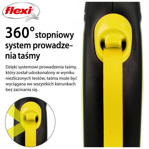 Flexi New NEON 5 m Černá, Žlutá Pes Zatahovací vodítko - Fotogalerie 4