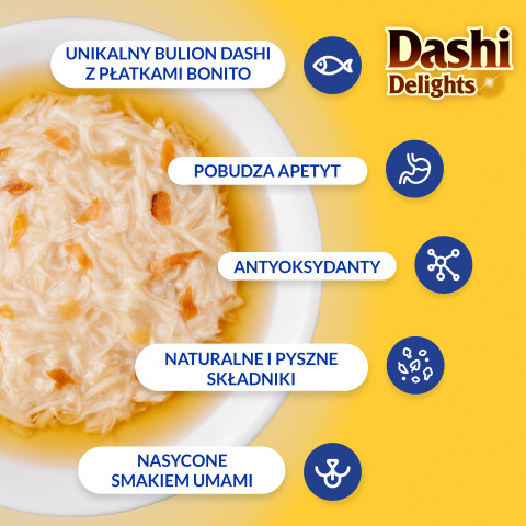 INABA Dashi Delights Chicken with salmon in broth - pamlsek pro kočky - 70g - Fotogalerie 6