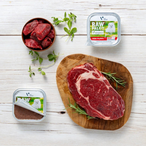 RAW PALEO Pate Mini Puppy Beef - mokré krmivo pro štěňata - 150g - Fotogalerie 3