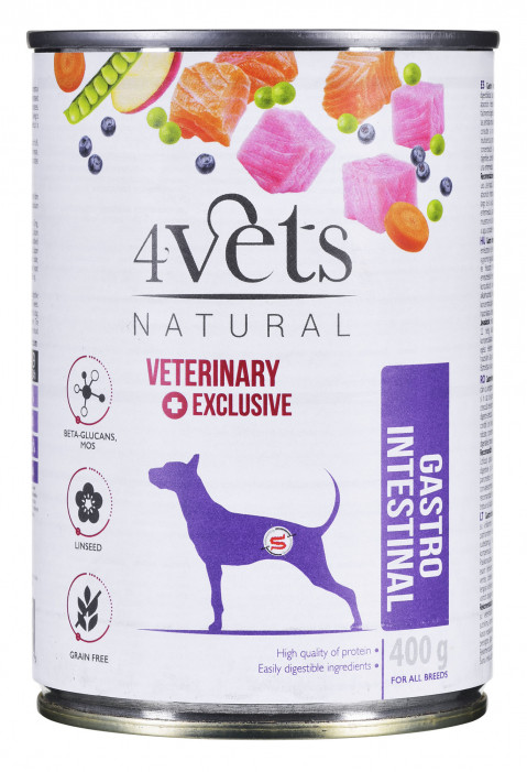 4VETS Natural Gastro Intestinal Dog - mokré krmivo pro psy - 6x400g - Fotogalerie 4