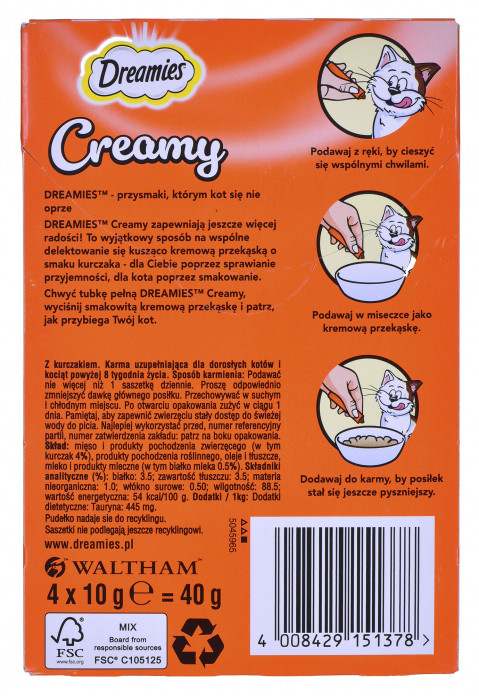 DREAMIES Creamy Chicken - pamlsek pro kočky - 4x10 g - Fotogalerie 2