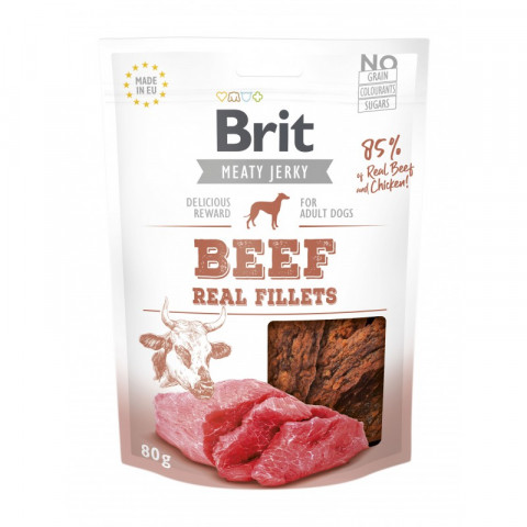 BRIT Meaty Jerky Beef Fillets - pochoutka pro psy - 200 g - Fotogalerie 2