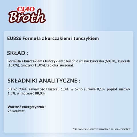 INABA Ciao Broth Chicken & Tuna - pamlsek pro kočky - 40g - Fotogalerie 2