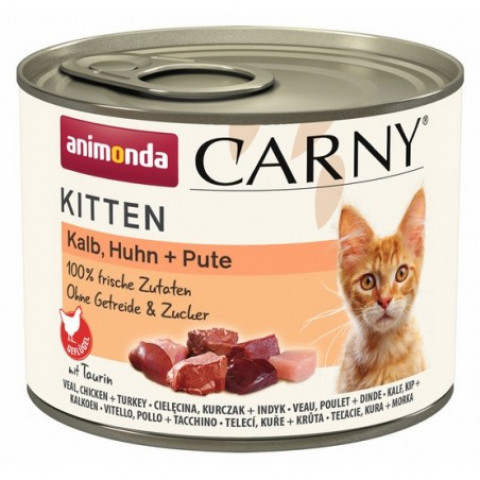 ANIMONDA Carny Kitten Veal, chicken, turkey - mokré krmivo pro kočky - 200g - Fotogalerie 1