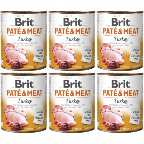 BRIT Paté & Meat Turkey - vlhké krmivo pro psy - 6x800g - Fotogalerie 1