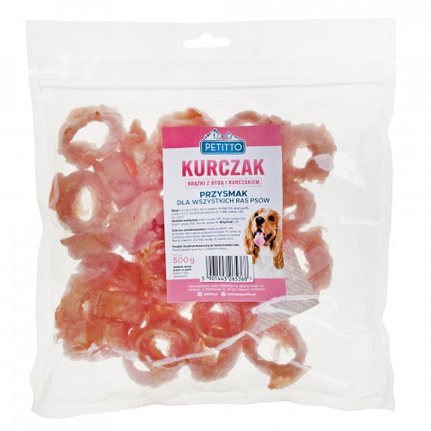PETITTO Rybí a kuřecí kroužky - pochoutka pro psy - 500 g - Fotogalerie 2