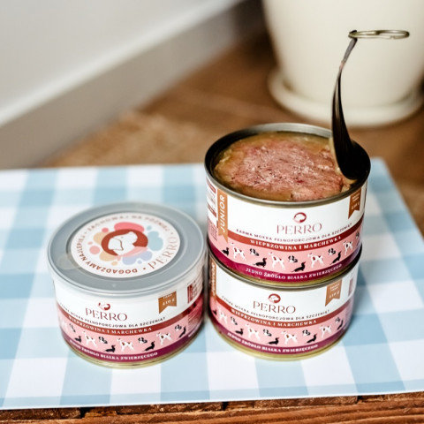 PERRO Junior Pork with carrot - mokré krmivo pro psy - 850g - Fotogalerie 3