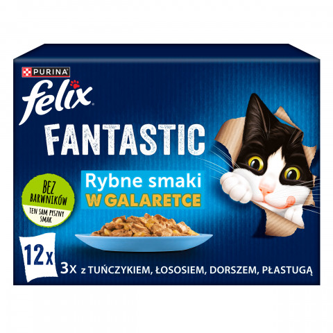 Felix Fantastické rybí příchutě v želé s tuňákem, lososem, treskou a platýsem - (12x 85g) - Fotogalerie 1